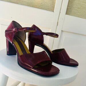 Womens Vintage Y2K BCBGMaxazria Red Square Toe Heels Size 7
